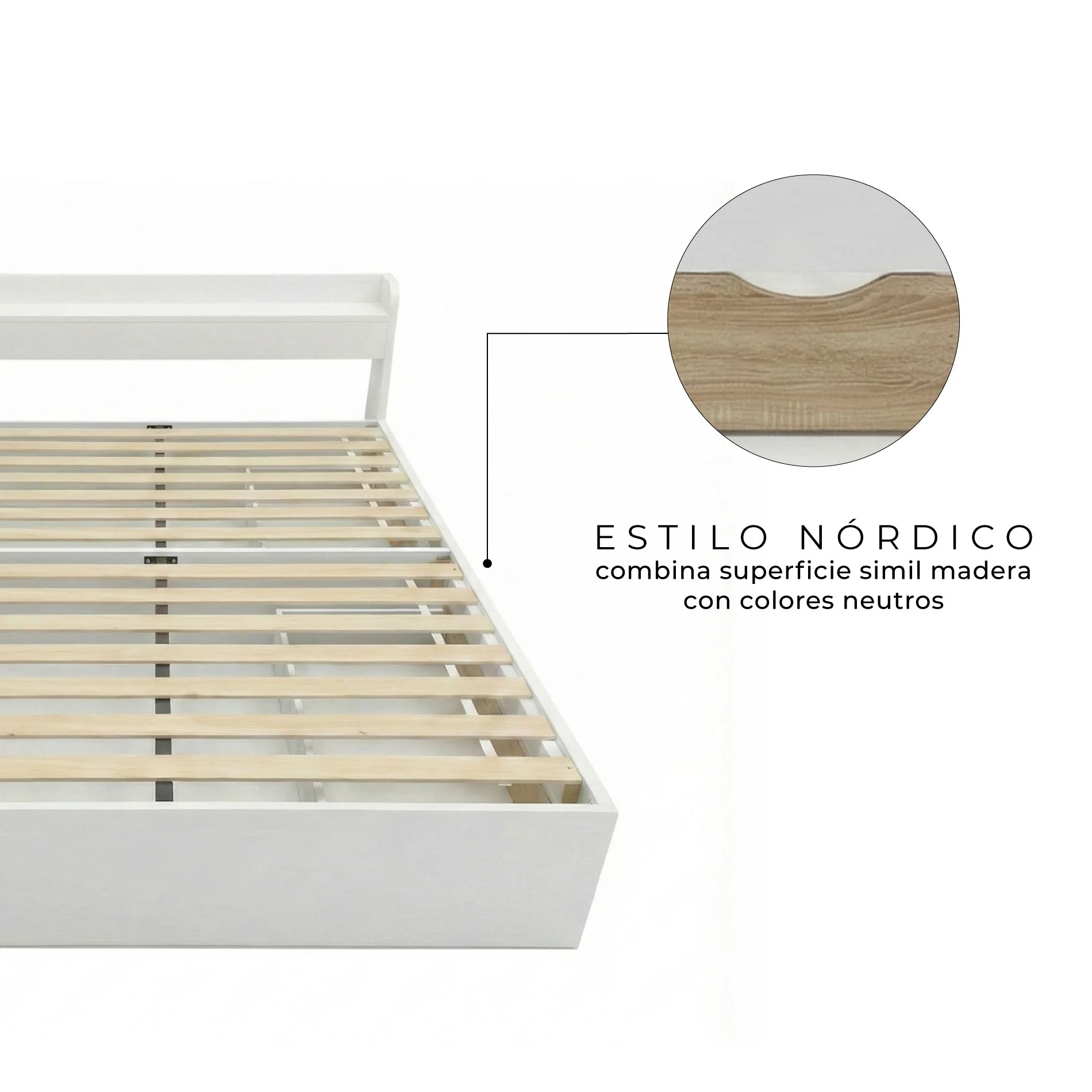 Cama de 2 Plazas Nórdica Con Cajones - Image 8