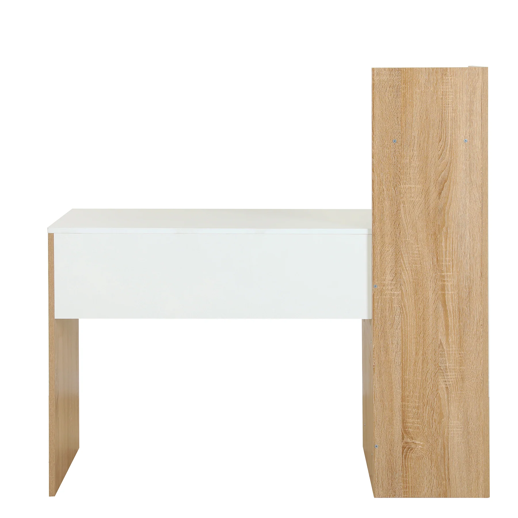 Escritorio con Biblioteca Blanco y Marrón Maple - Image 9