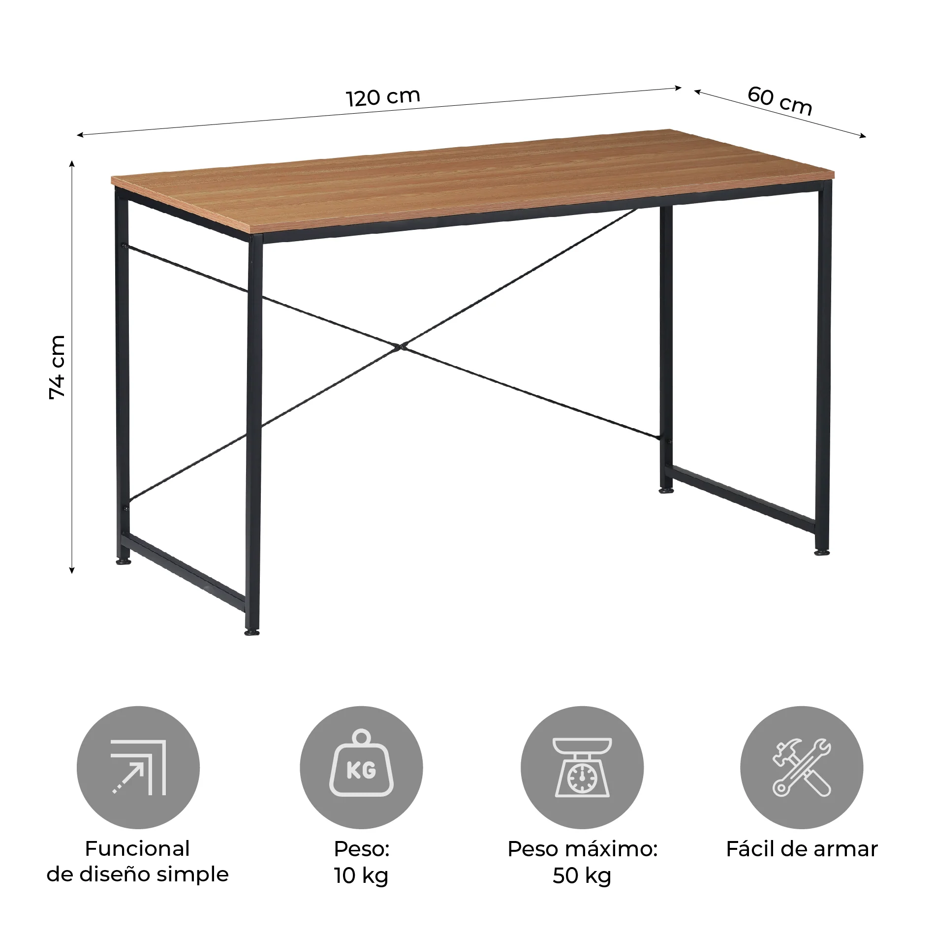 Escritorio Estilo Industrial Desk 3 - Image 3