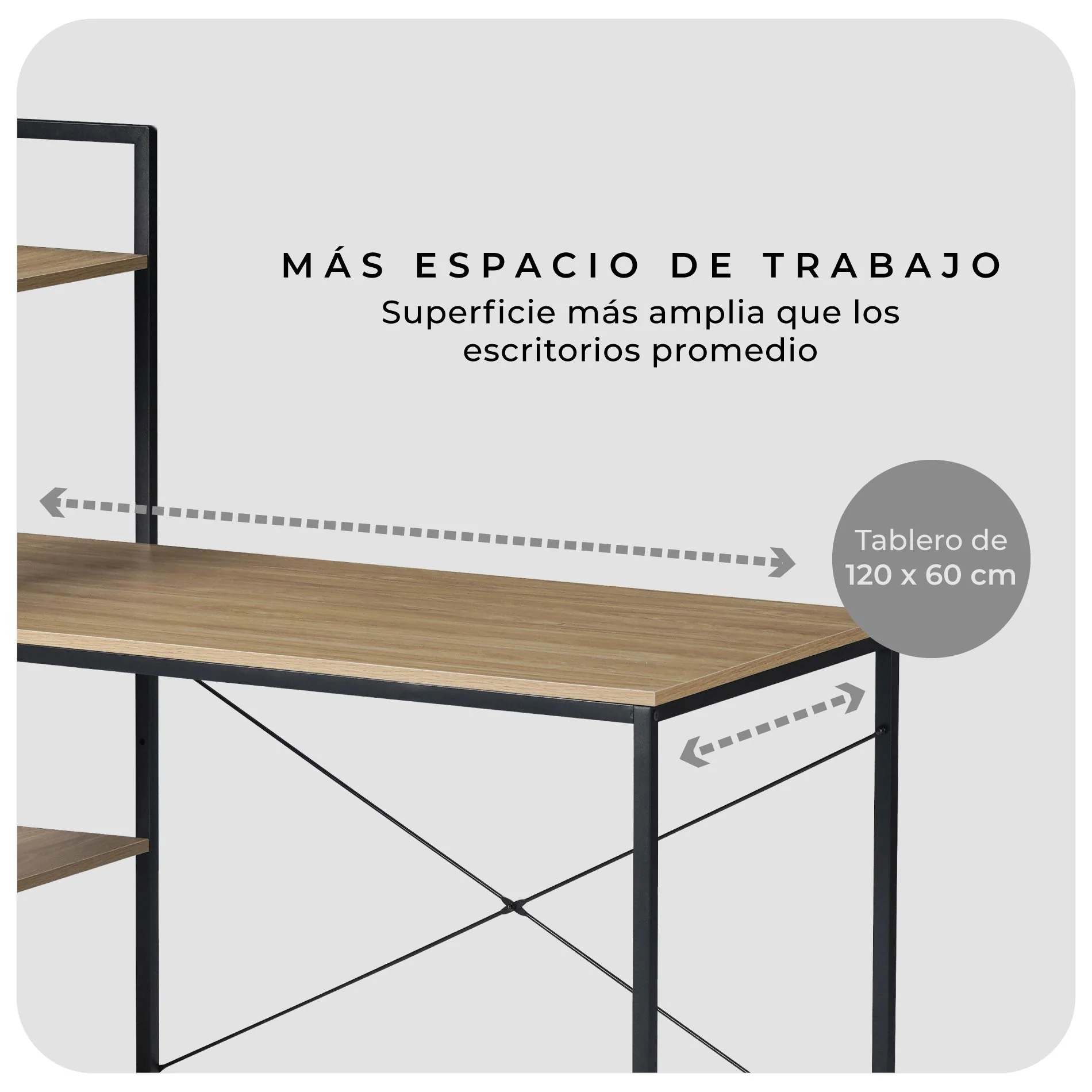 Escritorio Industrial con Estantería Lateral Desk-4 - Image 5