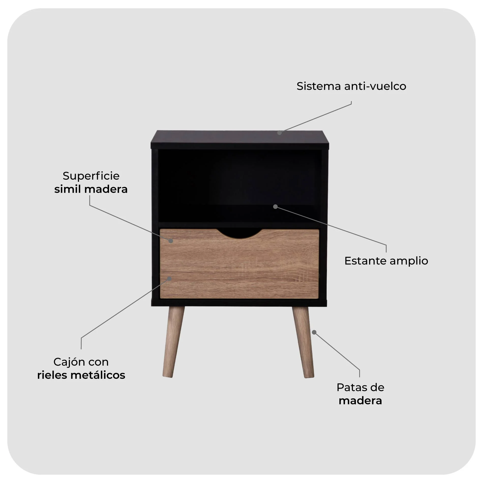 Mesa de Luz Tromso Black - Image 6