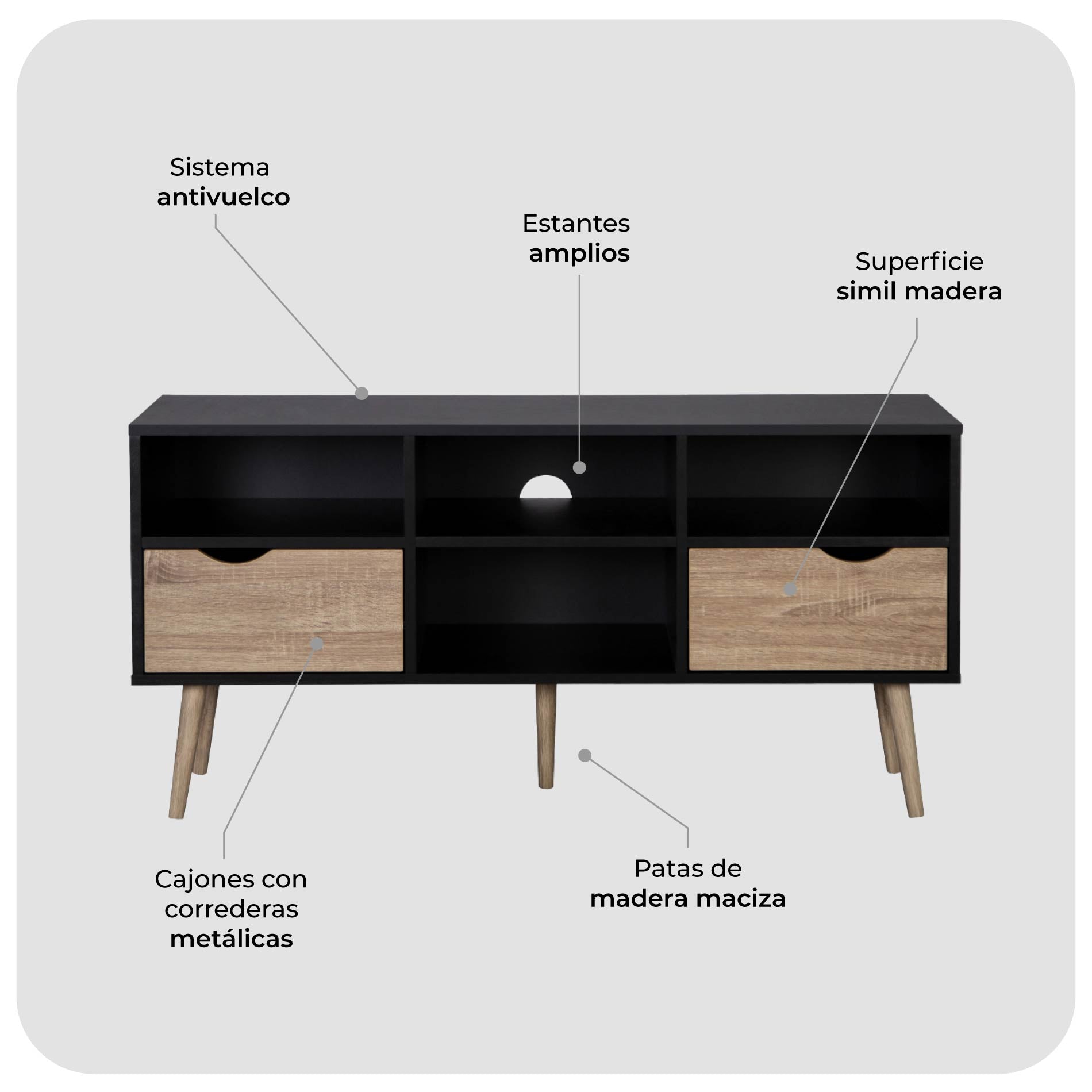 Rack de TV Bolonia Black - Image 8