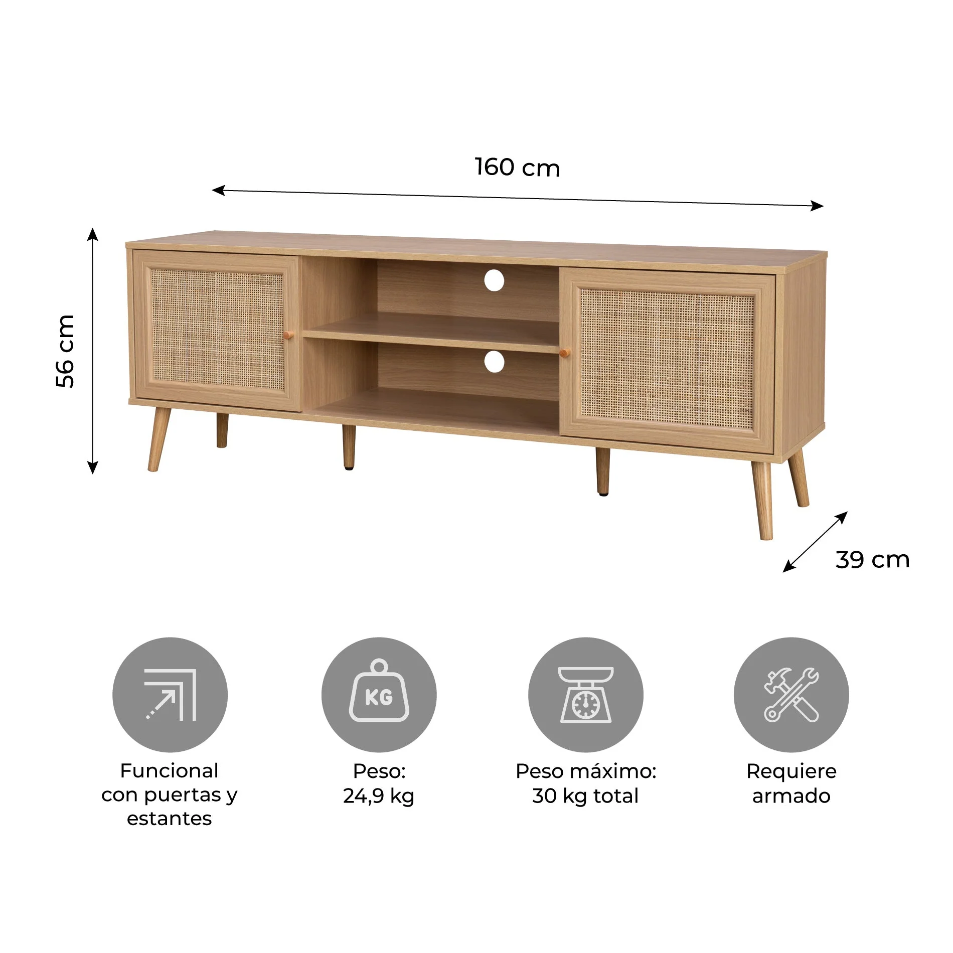 Rack de Tv Bombai 160 cm - Image 3