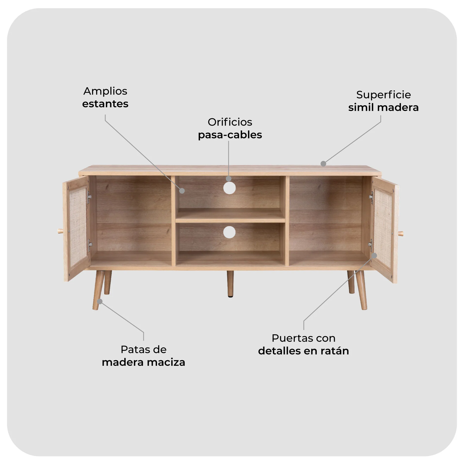 Rack de TV Bombai 120 cm - Image 7