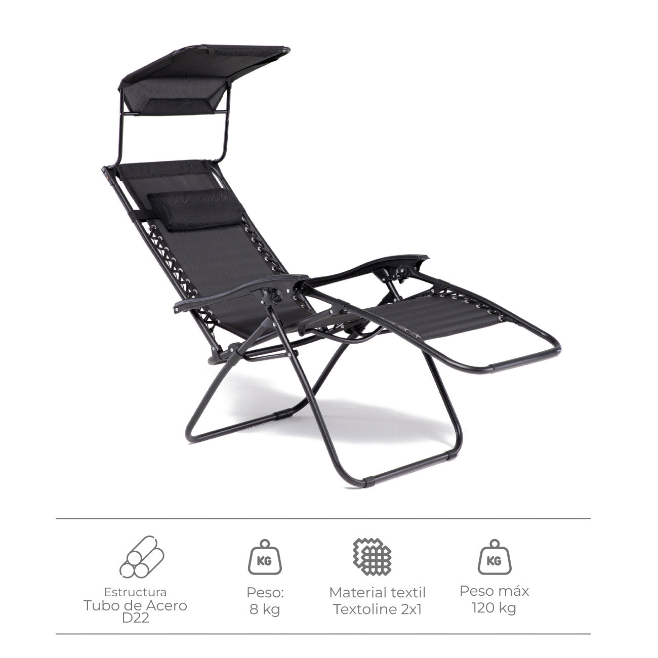 Reposera Zero Gravity con Techo Zen Canopy - Image 4