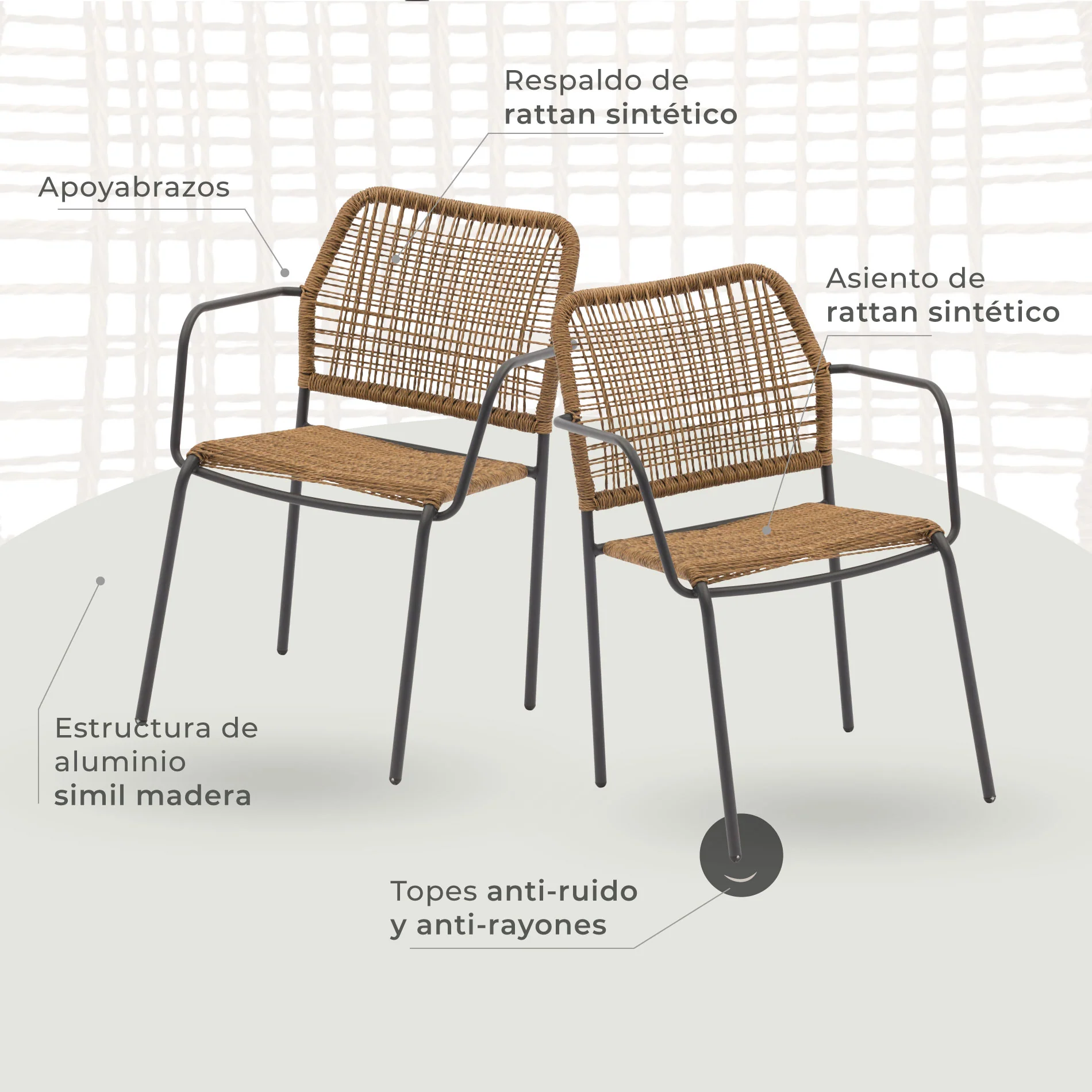 Set Exterior de Mesa y Sillas Luan - Image 9