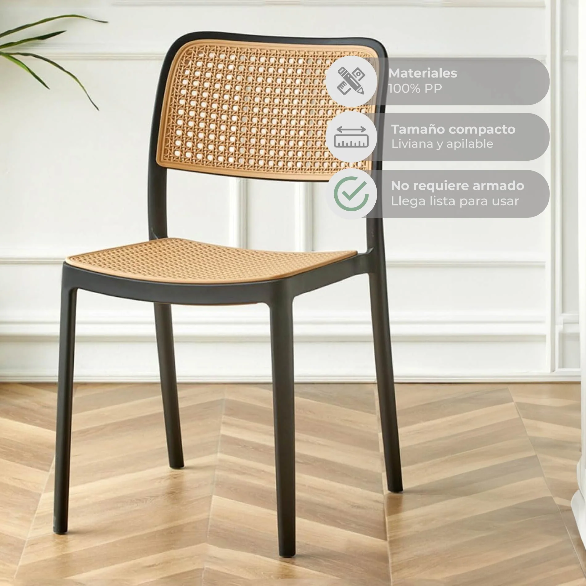 Silla de Comedor Batanga Símil Ratán - Image 5