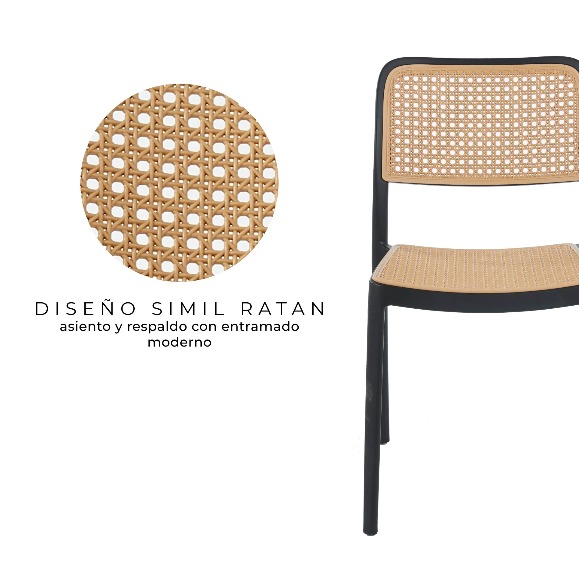 Silla de Comedor Batanga Símil Ratán - Image 6