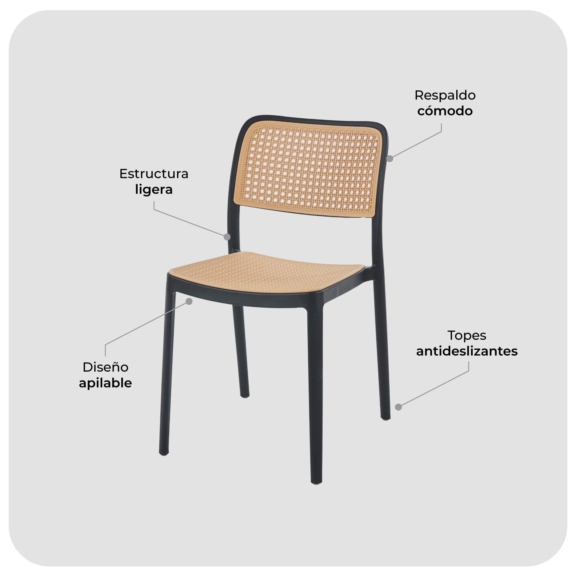 Silla de Comedor Batanga Símil Ratán - Image 7