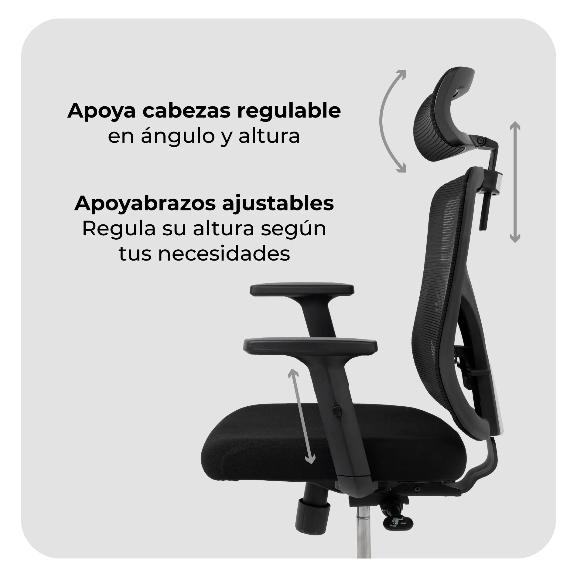 Silla de Escritorio Ergonómica Ankara Silver - Image 6