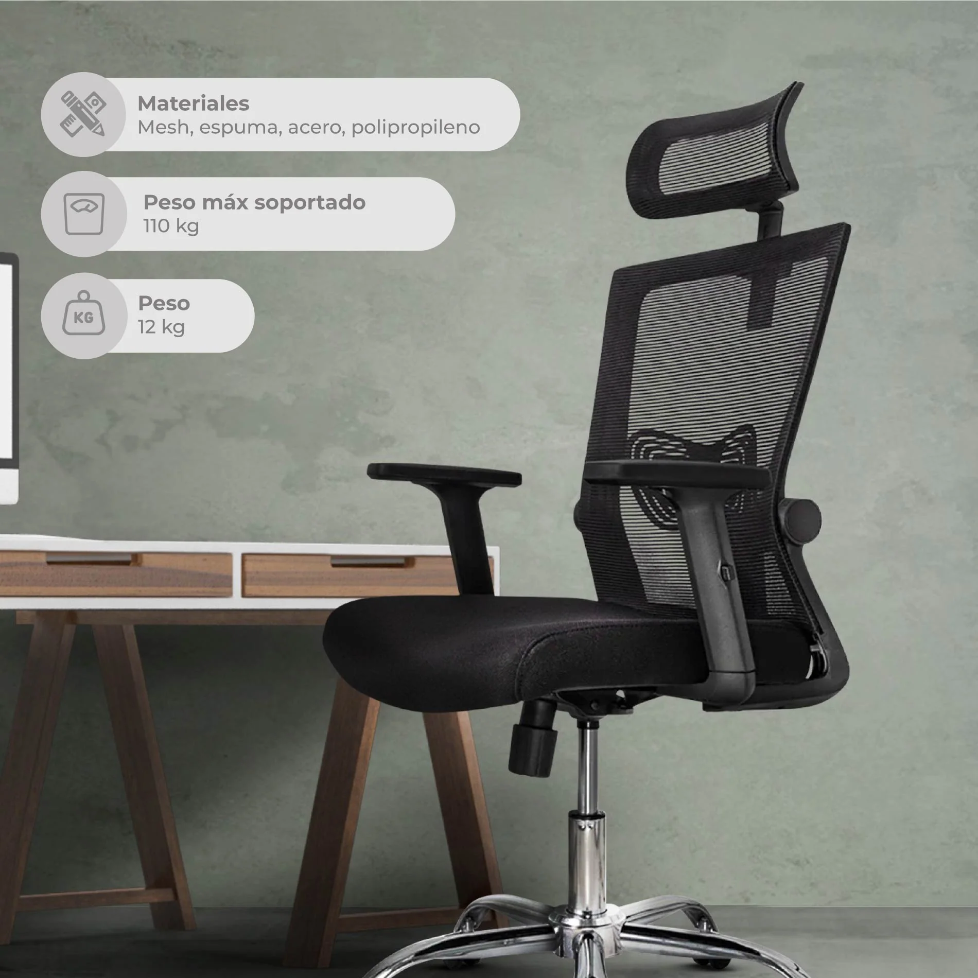 Silla de Escritorio Ergonómica Delphi - Image 4