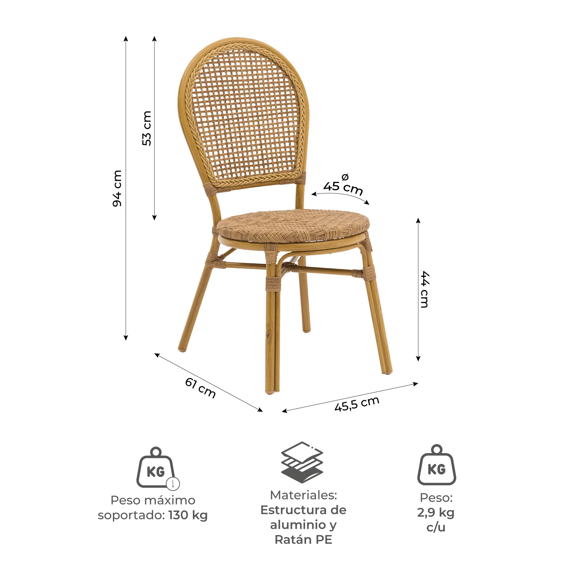 Silla de Exterior Kina - Image 3