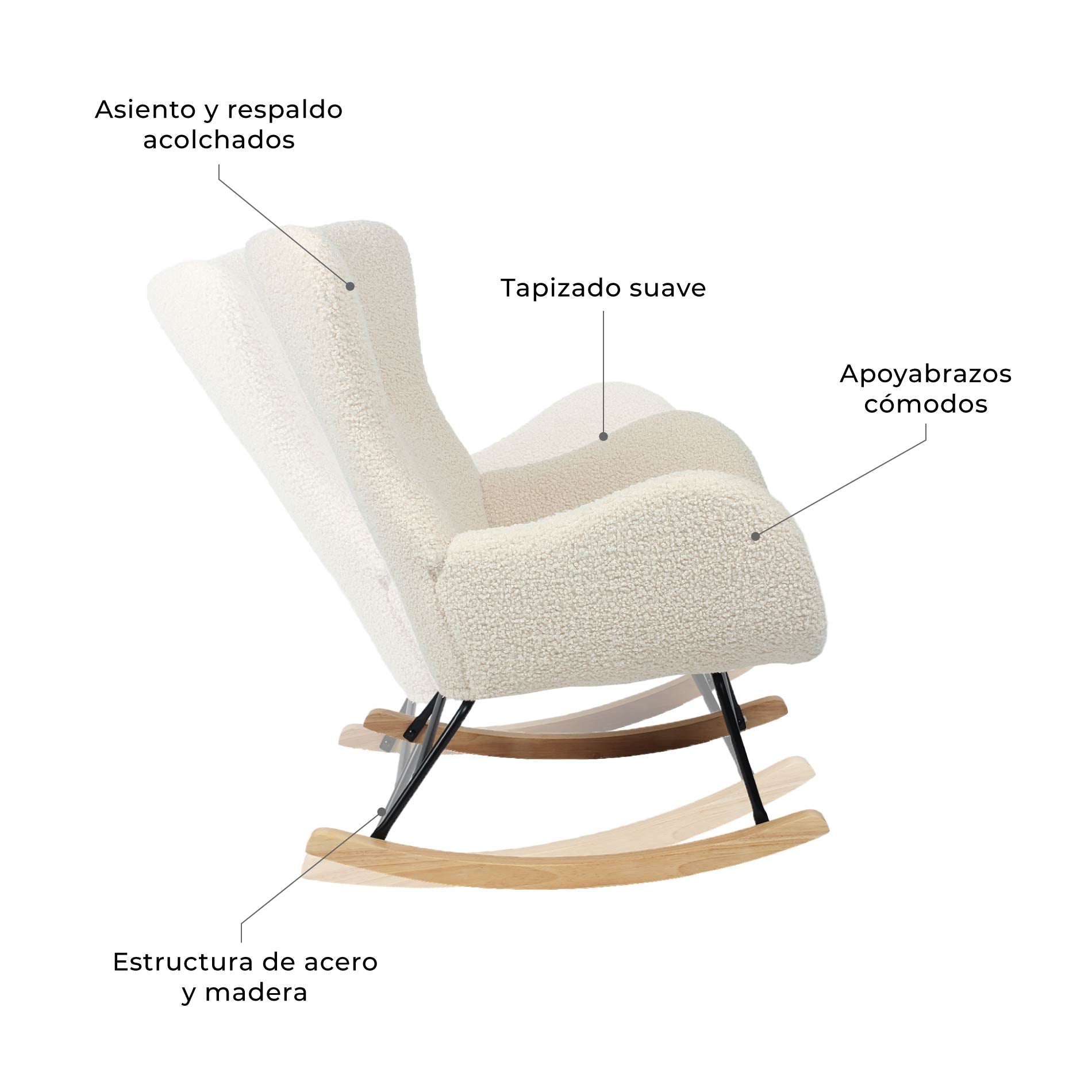 Sillón Mecedor Tavia Beige - Image 6