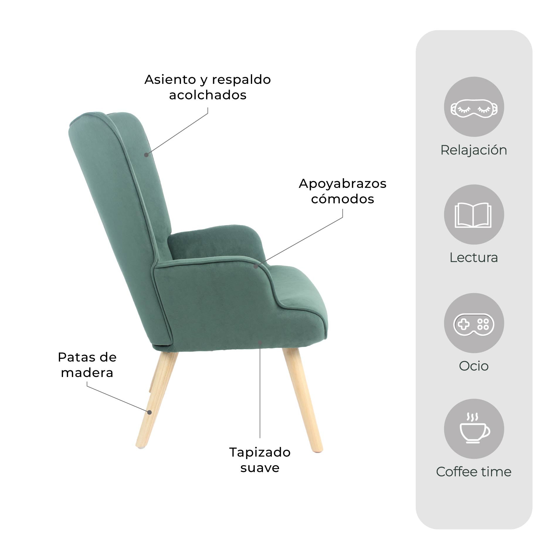 Sillón Individual Tarina Verde - Image 6
